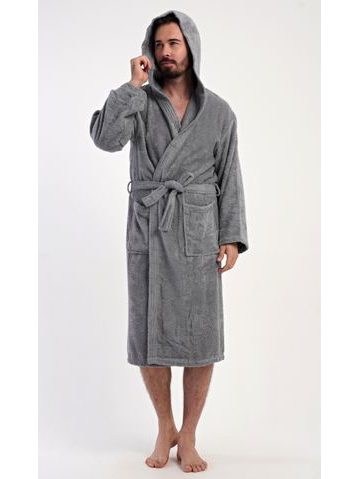 Pánský župan s kapucí Filip - šedá