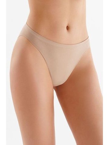 Bezešvé kalhotky Hi-leg briefs béžové