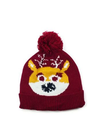 Čepice se zvířátky červená