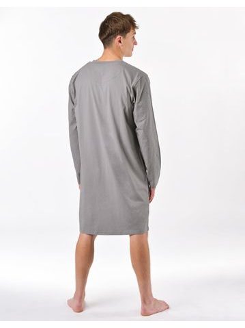 Pánská noční košile s dlouhým rukávem Filip - šedá