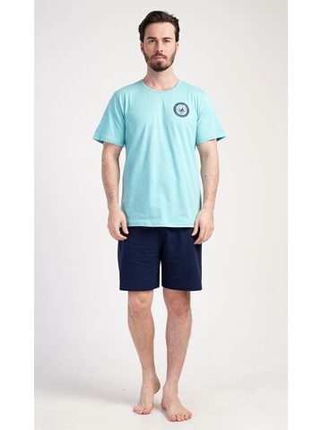 Pánské pyžamo šortky Sea - mentolová
