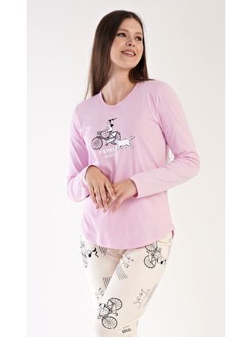 Dámské pyžamo kapri Mia - světle růžová