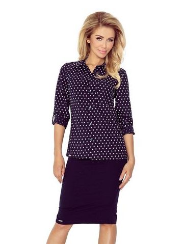 Košile s kapsami tmavě modrá s bílými hvězdami