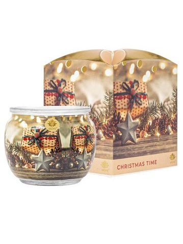 Svíčka 90 g, ve skle a flower boxu, Cranberry & Clove