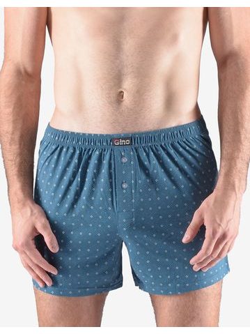 Pánské trenky volné bez zadního švu, šité, s potiskem 75188P - petrolejová sv. šedá