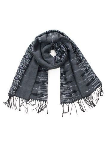 Šál aztécká zima šedá