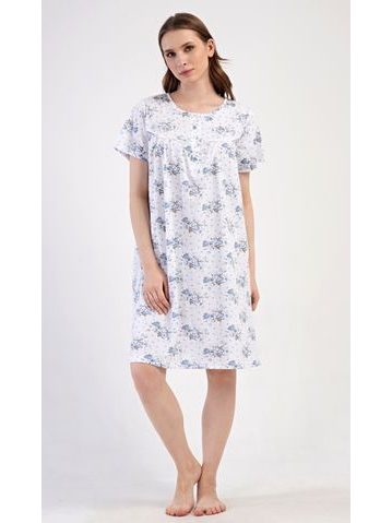 Dámská noční košile s krátkým rukávem Julie - modrá