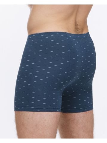 Pánské boxerky s kratší nohavičkou, kratší nohavička, šité, s potiskem 73121P - tm. šedá tm. tyrkysová