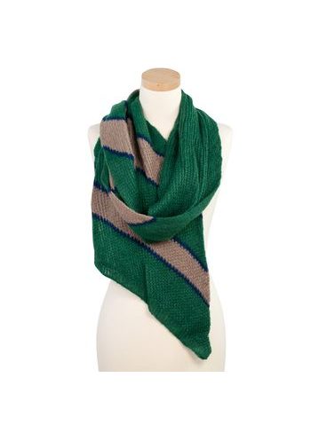Šál s proužky - zelený