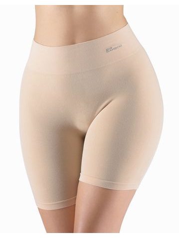 Dámské boxerky prodloužené, kratší nohavička, bezešvé, klasické, jednobarevné Eco Bamboo 03019P - béžová