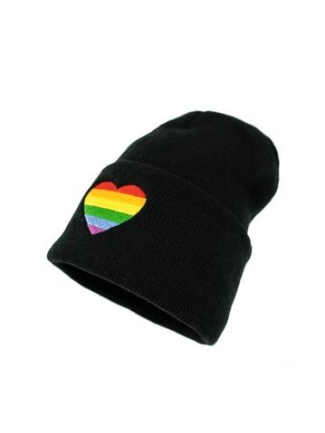 Černá zimní čepice pro děti se srdcem