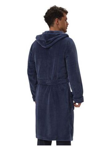 Pánský dlouhý hřejivý župan se šálovým límcem LILLY a JACK EXTRA tmavě modrá
