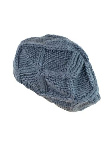 Pletený šedý baret