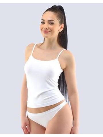 Dámská košilka, úzká ramínka, bezešvé, jednobarevné Bamboo Cotton 08031P - bílá