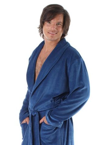 Pánský dlouhý župan kimono OXFORD modrá