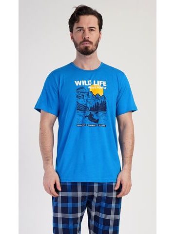 Pánské pyžamo dlouhé Army - černá