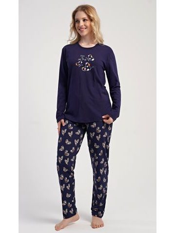 Dámské pyžamo dlouhé Emma - vínová