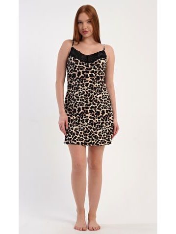 Dámská noční košile na ramínka Audrey - hnědá