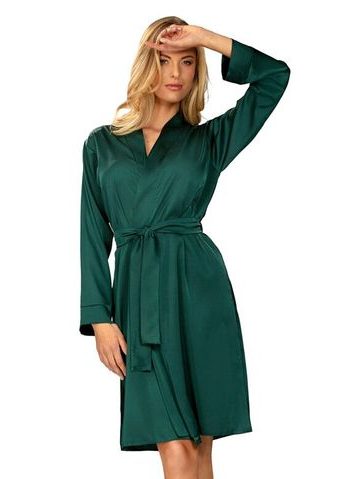 Saténový župan Amina zelený