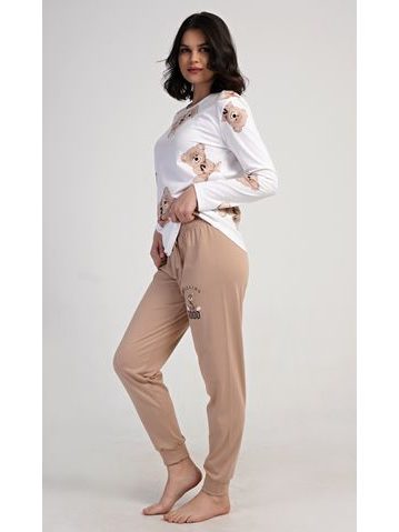 Dámské pyžamo dlouhé Natural life - modrošedá