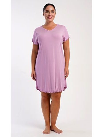 Dámská noční košile s krátkým rukávem Liliana - pudrová