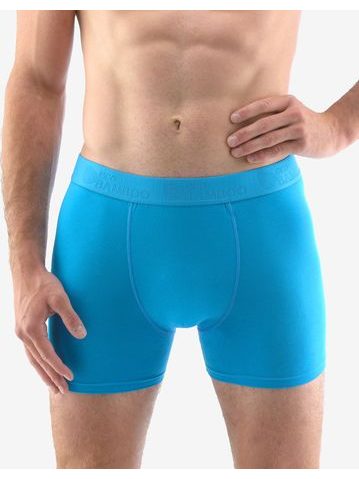Pánské boxerky s delší nohavičkou, delší nohavička, šité, jednobarevné Eco Bamboo 74160P - dunaj