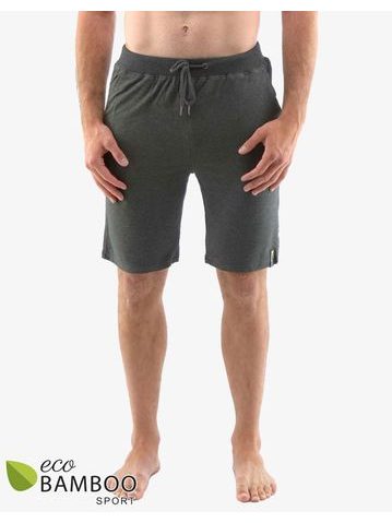 GINA pánské kraťasy pánské, krátké, šité, klasické, jednobarevné ECO Bamboo Sport 93018P - černá
