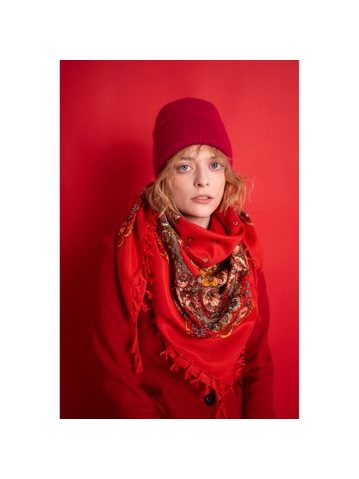 Palcové rukavice s hvězdou červené