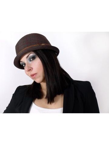 Stylový fedora klobouk hnědý 58 cm