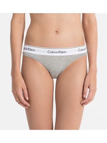 Dámské kalhotky tanga CALVIN KLEIN Modern Cotton F3786E šedá