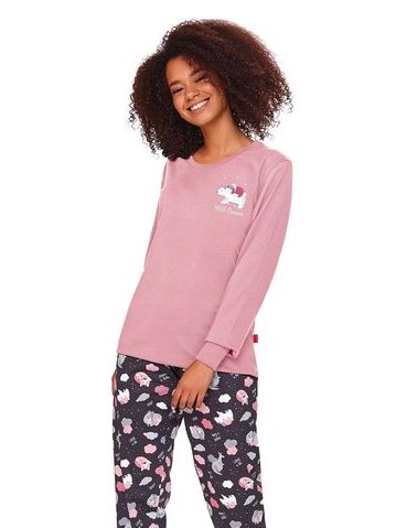 Dámské pyžamo dlouhé Olivia - světle lososová