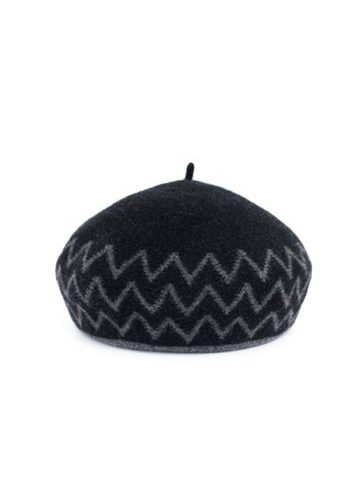Vzorovaný baret černý