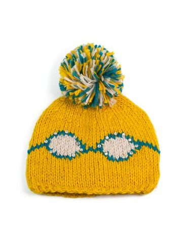 Čepice s bambulí žlutá