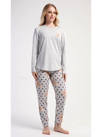 Dámské pyžamo dlouhé Poppy - šedá