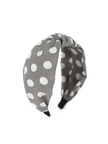 Čelenka s puntíky - světlešedá