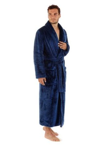 Unisex dlouhý hřejivý župan se šálovým límcem LILLY a JACK EXTRA tmavě modrá