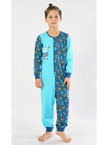 Dětský overal Monster - tyrkysová