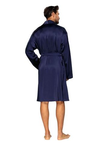 Pánský dlouhý hřejivý župan se šálovým límcem LILLY a JACK EXTRA tmavě modrá