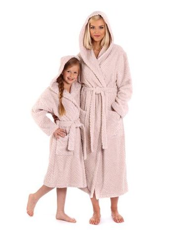 Dětský dlouhý župan s kapucí LILLY a JACK EXTRA středně modrá