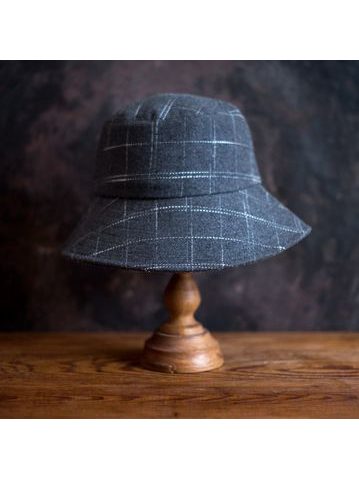 Vlněný klobouk s mašlí tmavě hnědý