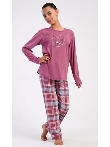 Dětské pyžamo dlouhé Srdíčko - světle růžová