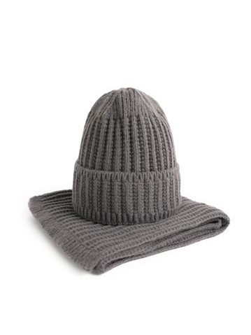 Čepice a šála - šedá