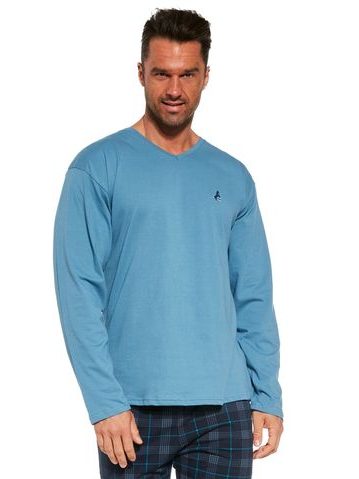 Pánské pyžamo dlouhé pánské, šité, s potiskem Pyžama 2024 79177P - černá šedá