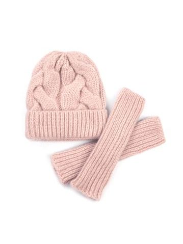 Čepice, palčáky - růžová