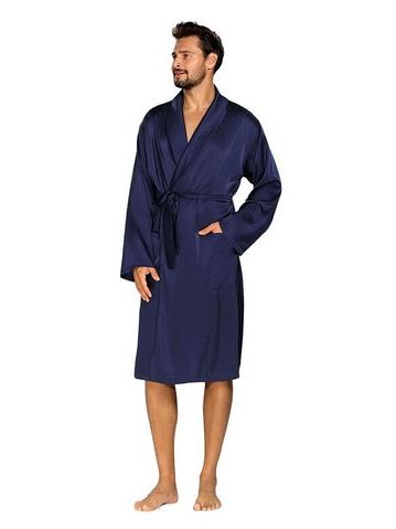 Saténový župan Lukas tmavě modrý