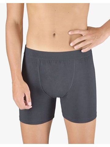 GINA pánské boxerky s delší nohavičkou, delší nohavička, šité, jednobarevné Eco Bamboo 74160P - tm. šedá