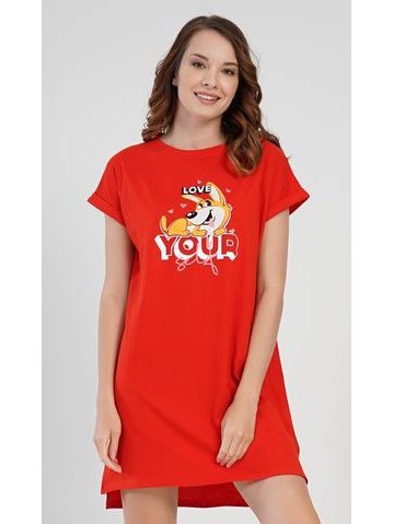 Dámská noční košile Kitty šedá s kočkami