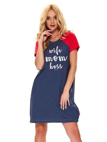 Mateřská noční košile Love mom tmavě modrá