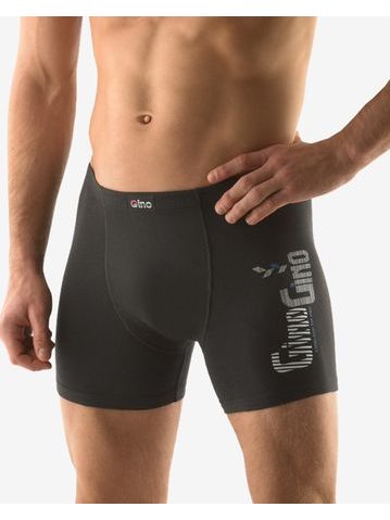 Pánské boxerky s kratší nohavičkou, kratší nohavička, šité, s potiskem 73121P - tm. šedá tm. tyrkysová
