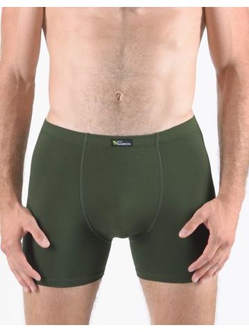 Pánské boxerky s delší nohavičkou, delší nohavička, šité, jednobarevné Eco Bamboo 74159 - lahvová